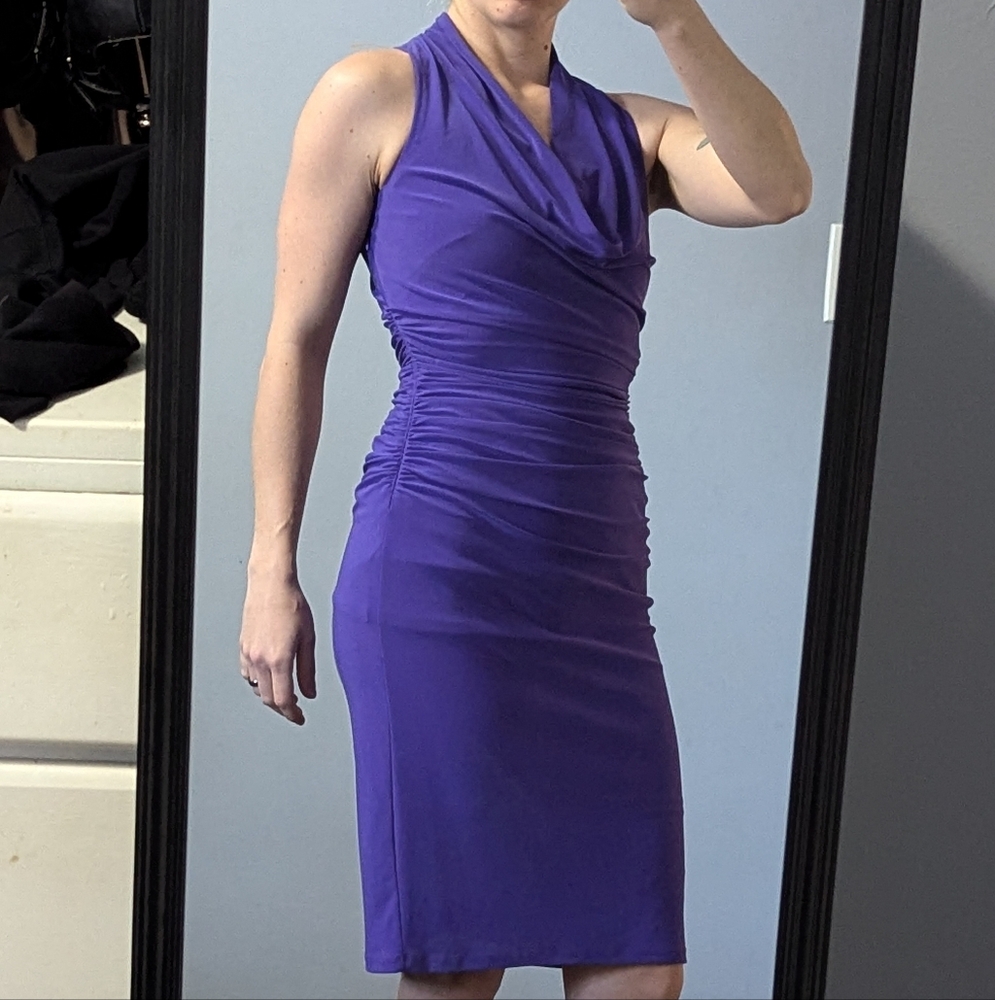 Elegant Purple Sleeveless Dress